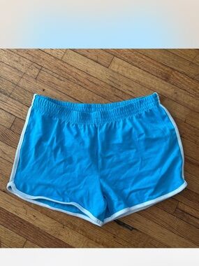 Forever 21 Women's Turquoise Blue Athletic Shorts with White Trim Size S